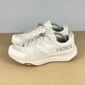 Hoka Transport Athletic Trail Running Shoes Womens 10 Eggnog Beige Cream Low Top